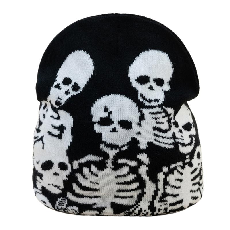 

Winter Knitted Beanies for Men Windproof Handmade Skiing Riding Hat for Teens 1 чорний