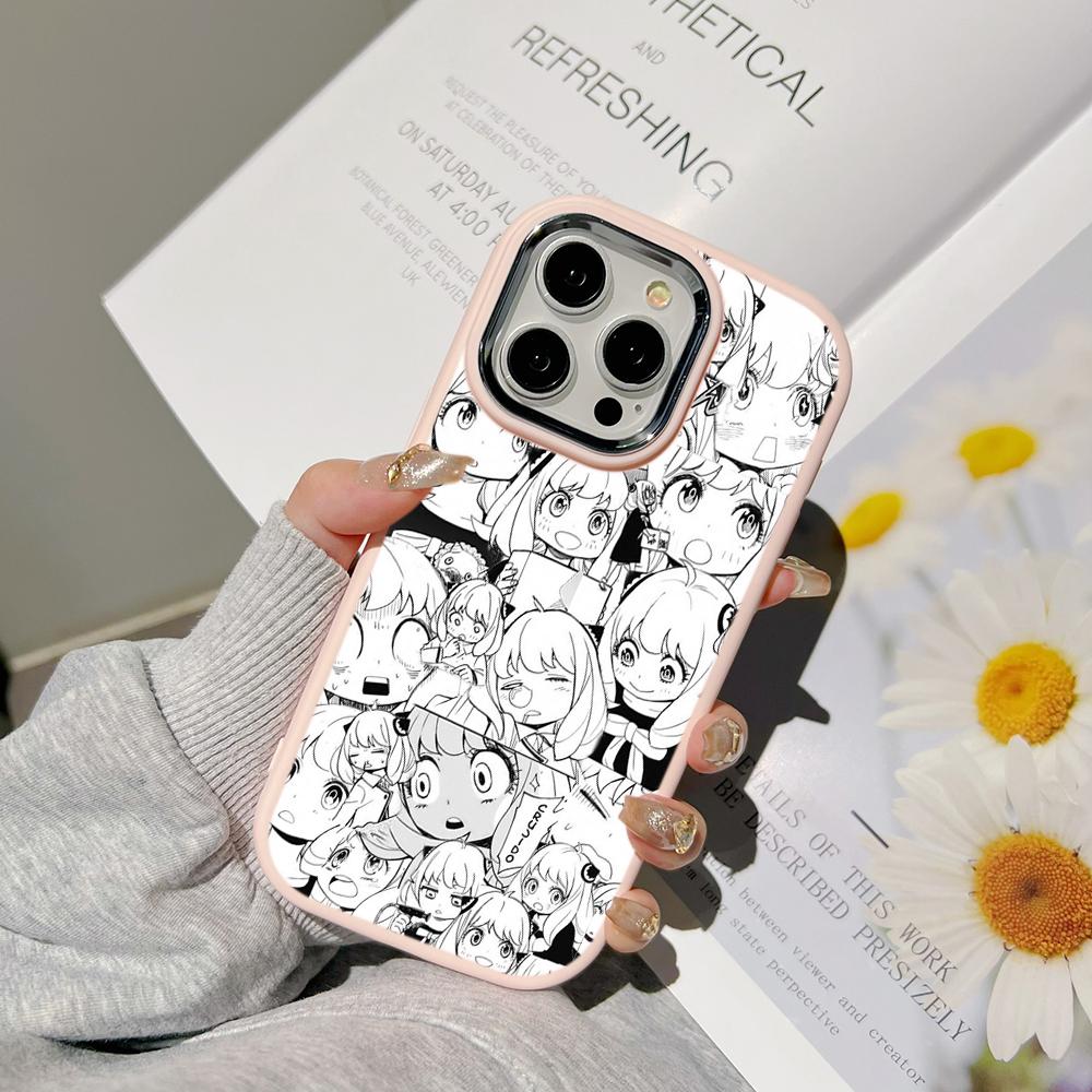 Ae98 SPY×FAMILY Anime Art Phone Cases for Samsung A13 A32 A53 A04e A54 S24 FE S23 Ultra Infinix Hot 40i Huawei P30 Metal Camera Protective Back Cover
