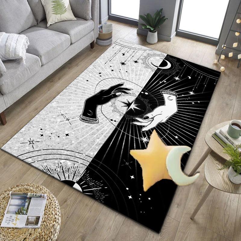 Golden Hamsa Symbol Office Rug Chair Mat, Entryway Carpet, Suitable for Front Door, Bedroom, Living Room, Desk, Holiday Gift