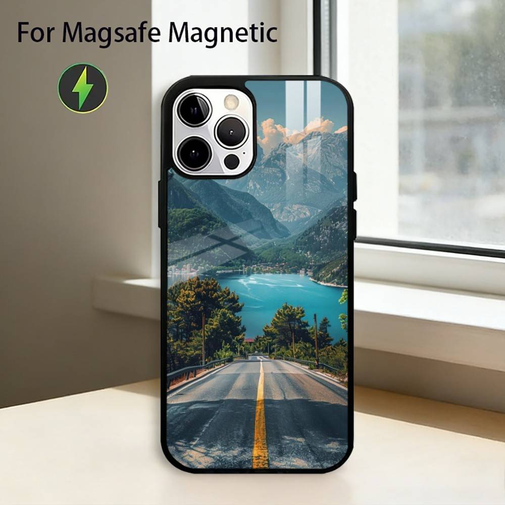 Landscape A-Art Phone Case For iPhone17,16,15,14,13,12,11 Plus,Pro Magnetic For Magsafe Wireless Charging