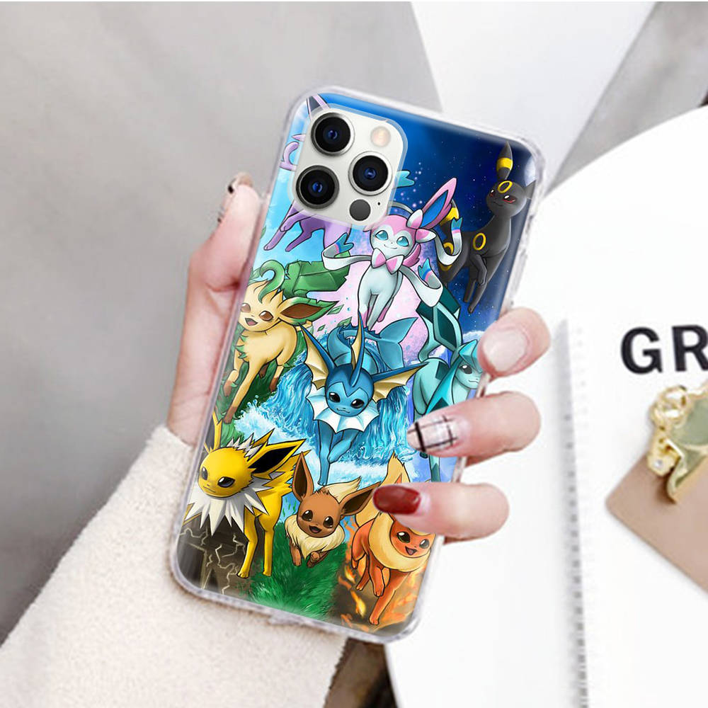 JP40 Pokemon Transparent Case for Samsung A04 A14 A23 M33 M53 Realme 10 9 C35 C55 VIVO Y02 X80 Infinix Hot 30 Note 11 Tecno Spark 8P Pro