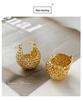 French Retro Korean-Style Heart & Ball Woven Gold-Plated Earrings