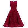 Elegant Vintage Lace Dress for Women V Neck Ruched Bust Cinched Waist Milkmaid Prom Skater Midi Cocktail Evening Party Formal Special Occasion Outfits