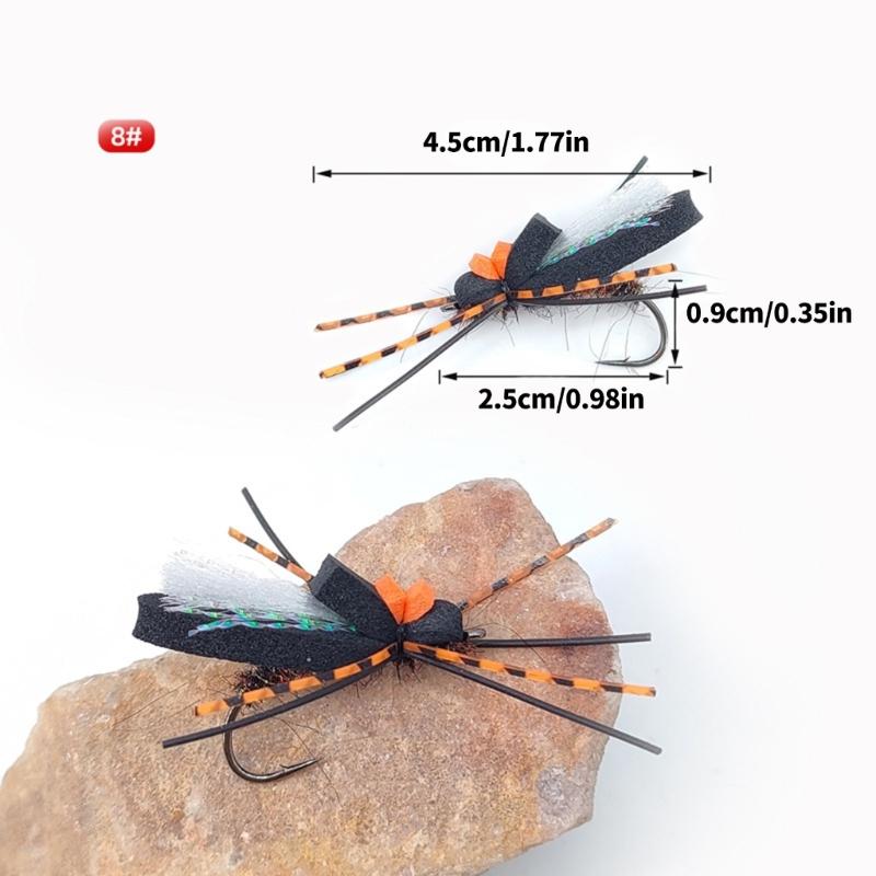 Fly Fishing Insect Fly Fishing Lures Fly Trouts Fish Baits Foam Head Hook Fly Fishing Tackle Sharpened Hook Fly Lures