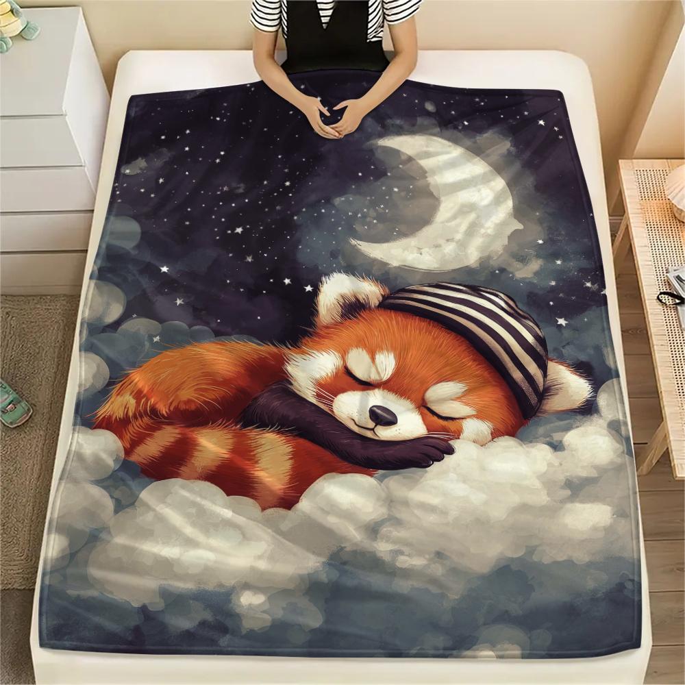 1 Stück Gute Nacht Hunde Aufdruck Flanelldecke, Hohe Qualität, Bequem für Alle Jahreszeiten, Heimdekoration, Wärme und Komfort, Perfekt für Weihnachtsgeschenke