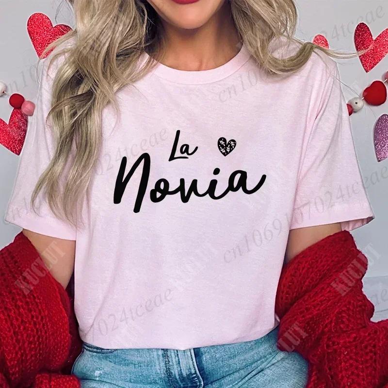Team Bride Bridesmaid T-Shirt Spanish Girls Bachelorette Hen Party for Women Blouses Single Farewell Tops Bridal Wedding Tees