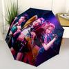 Ombrello pieghevole KPop Demon X con apertura e chiusura automatiche, telaio a 8 stecche e design compatto da viaggio, perfetto per tutte le occasioni | Elegante