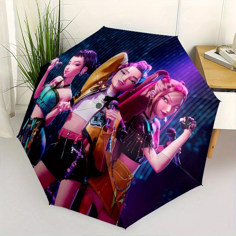 

KPop Demon X Automatic opening and closing folding umbrella with 8-rib frame and compact travel design, perfect for all occasions | Stylish