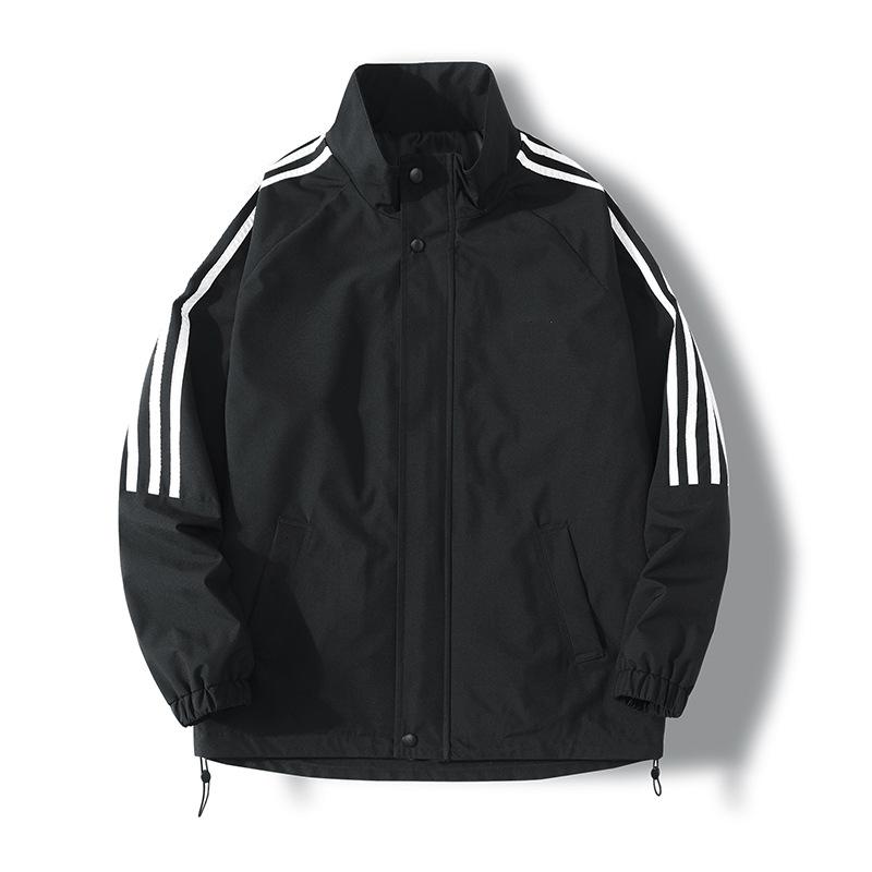 

Весенняя новинка мужская и женская спортивная куртка Three Bars повседневная куртка универсальное пальто одежда M чёрный