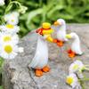 Glass Duck Miniature Statue Cute and Colorful Animal Figurine Decorations for Home Office and Garden Landscape Display