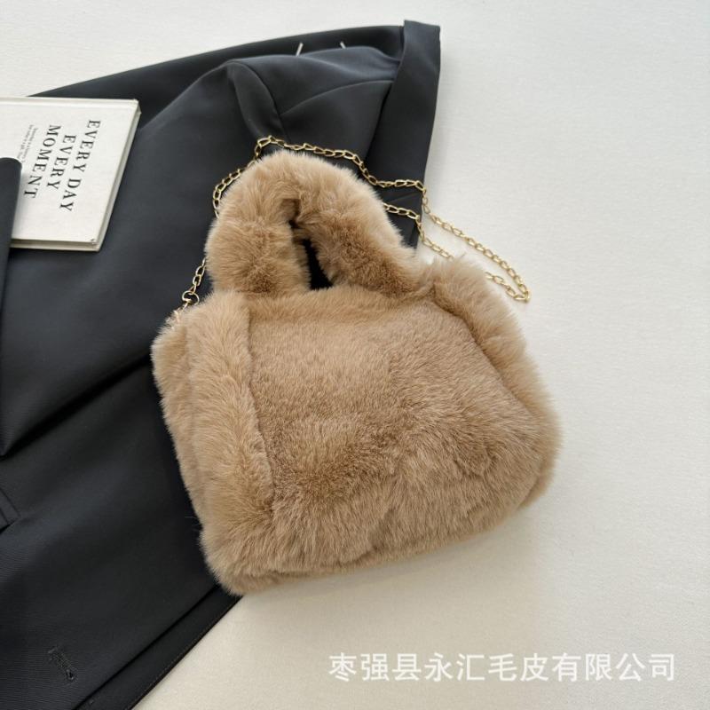 Autumn and Winter Plush Bag Imitation Rex Rabbit Hair Mini Tote Bag Fashionable Versatile Chain Diagonal Span Women's Bag Mao Mao Bag