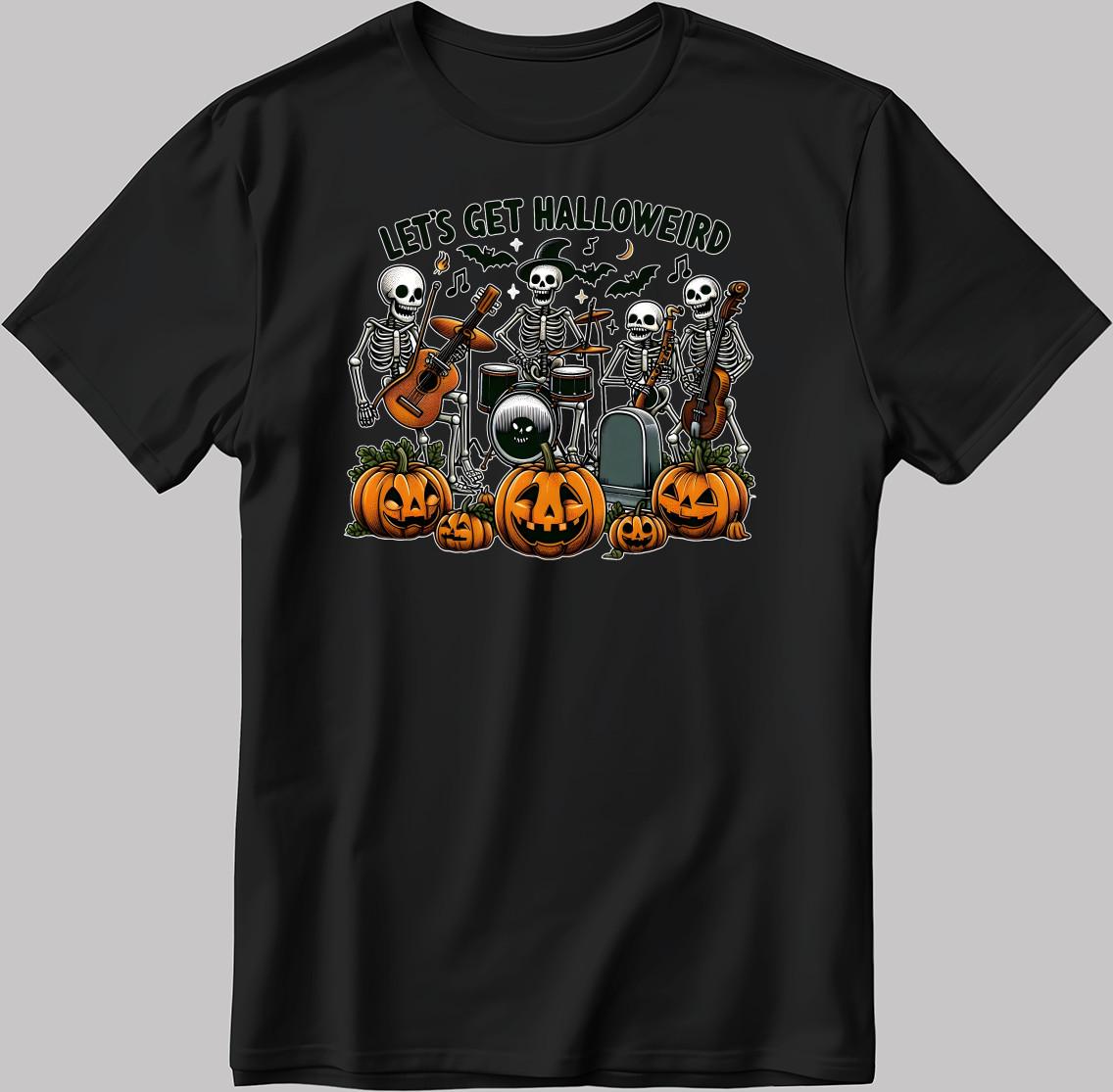 Lets Get Halloweird Short Sleeve White-Black Men s / Women s T Shirt Mens Womens Tees Top V070 S