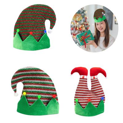Cappello da Elfo Allegro con Pompon Cappello Berretto Unisex Slouch Natale Copricapo Cappello Largo Berretti Slouch Elfo Malizioso