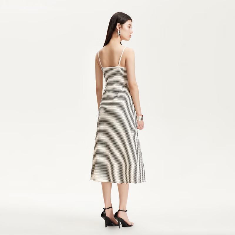 VEROMODA Women's V-Neck Striped A-Line Camisole Dress