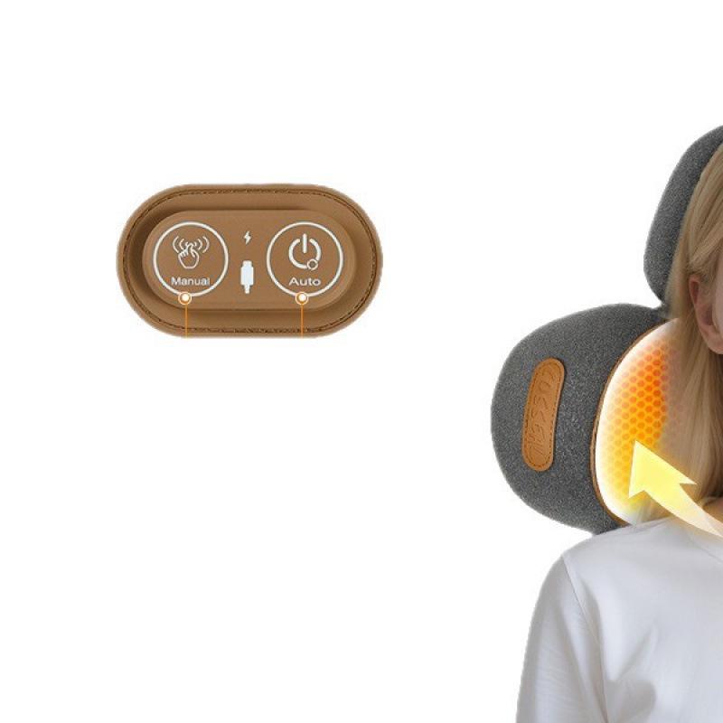 3-in-1 Heated Neck Support Pillow with Traction and Shoulder Pain Relief Massager