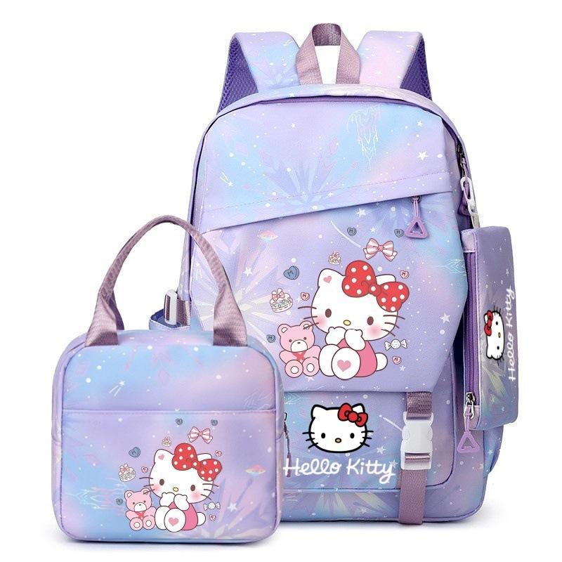 3-teiliges Schulrucksack-Set für Schüler Große Kapazität Oxford-Stoff Schultasche mit Schultergurt und Federmäppchen