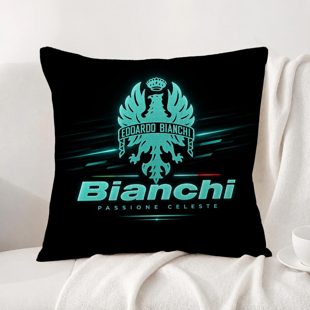 Brand Bianchi Bike Cushion Cover Natural Linen Pillowcase Set AllinOne Decor Cushion Cover for Sofa Bedroom Chair