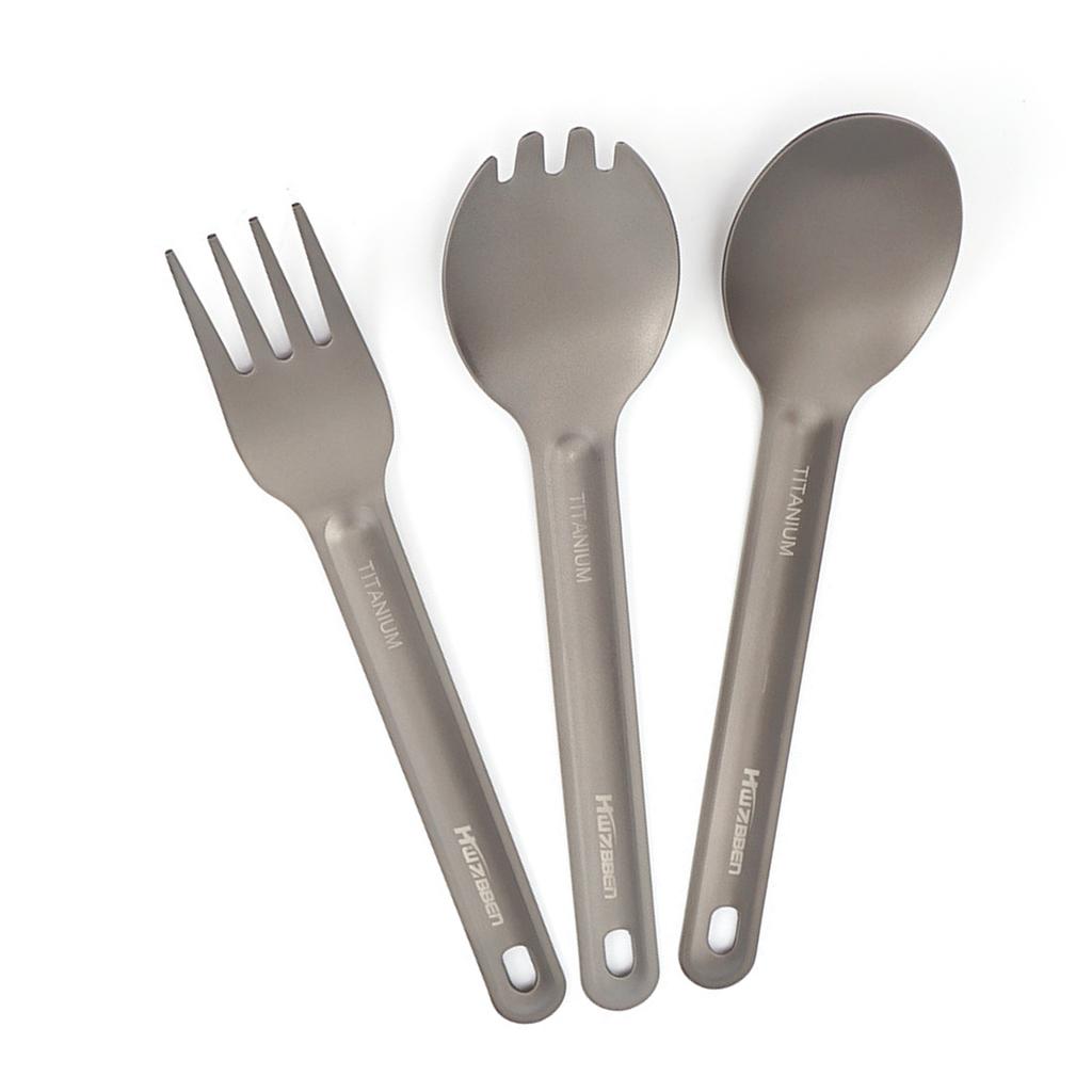 Camping Spork Löffel Gabel Set Ti Geschirr Wiederverwendbares Outdoor Besteck für Rucksackreisen Camping