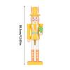 12inch Easter Rabbit Nutcracker Ornament Wooden Easter Rabbits Nutcracker Statue Figures Decorations For Spring Tabletop Holiday
