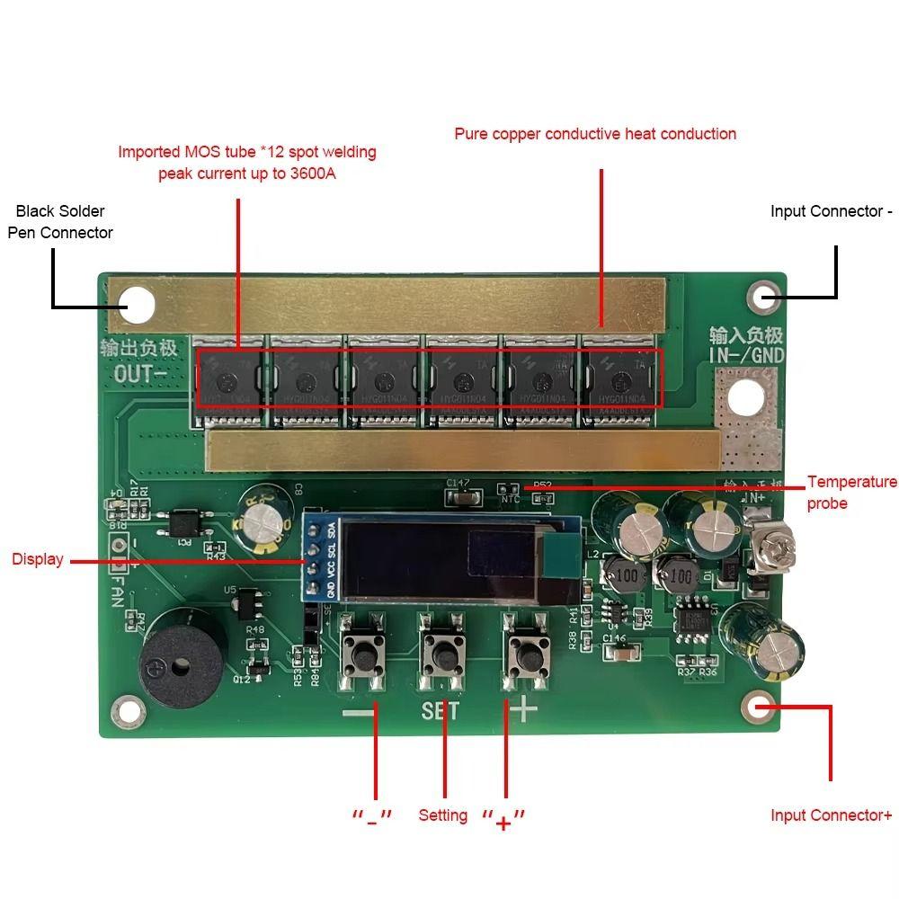 Real-Time Display Welder Control Board Set Smart Digital Display Spot Welder Kit  DIY