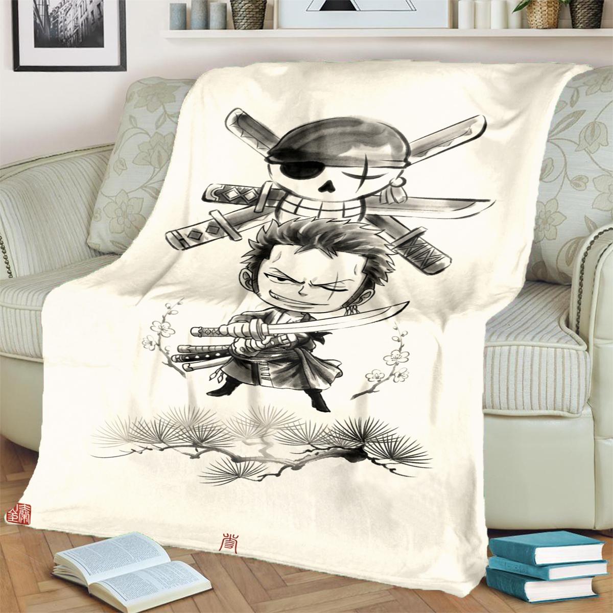 

ONE PIECE Warm Flannel Blanket for Bedroom, Sofa, Chair, Picnic and Camping 75x90cm