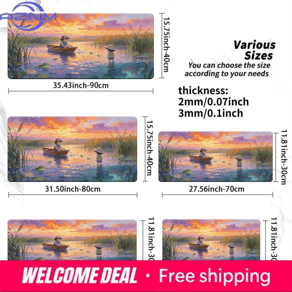 Pokemon Sunset Lake Boat Playmat NonSlip TCG Card Mat 30x80x0.2cm