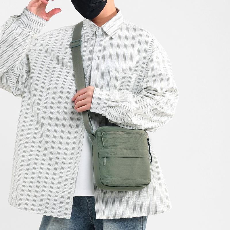 Men's Shoulder Bag Vertical Crossbody Bag Solid Color Nylon Bag