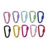 D-Shaped Locking Aluminum Carabiner No. 6 with Keyring for Backpack and Rope