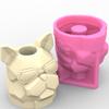 Innovative Silicone Flower Vase Mold Bulldog Shape Flexible Ornament Molds Silicone Flowerpot Mold Suitable for Crafting