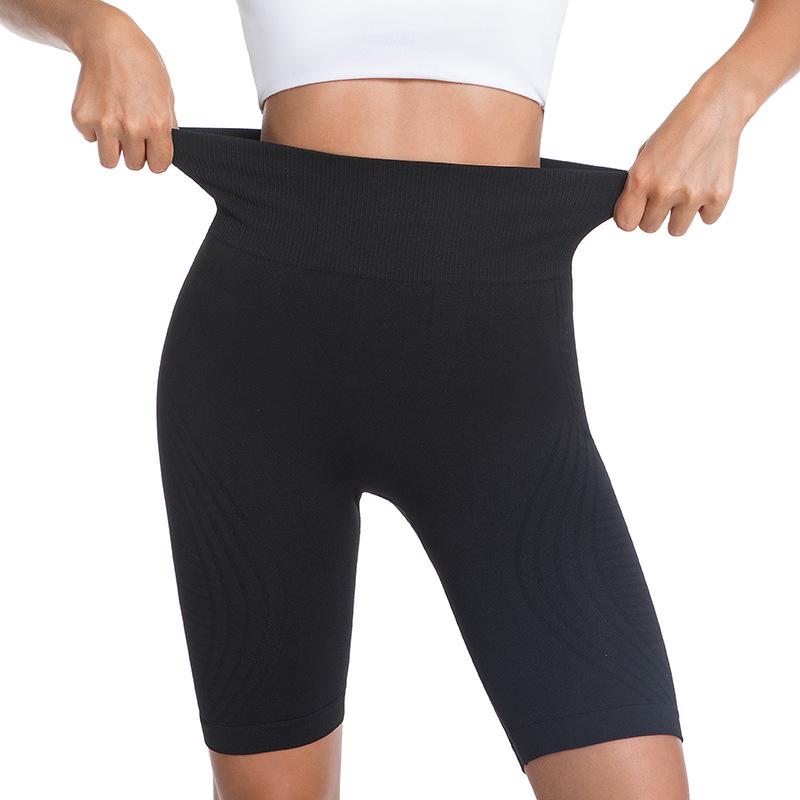 European & American High-Waisted Seamless Yoga Pants - Hip-Lifting, Abdomen-Tightening, Slimming Five-Point Sports Leggings L