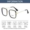 Women Pink Large Square Frame Glasses Girl Fashion Transparent Reading Glasses High-definition Anti-blue Light Computer Eyewear