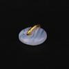 Blue Lace Agate Donut Pendant 925 Sterling Silver Gold Plated Minimal Fine Jewelry Gift for Her