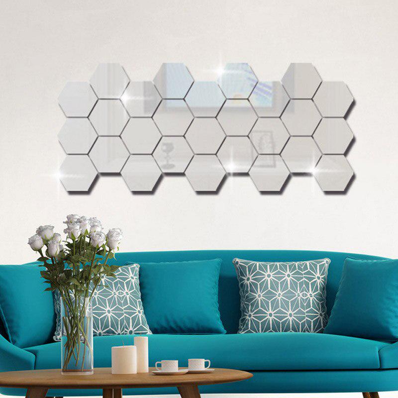 12pcs hexagonal estéreo Espejo etiqueta de la pared removible impermeable autoadhesivo 12pcs hexagonal estéreo Espejo etiqueta de la pared removible impermeable autoadhesivo