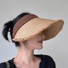 Woven Straw Visor Cap Sunscreen Summer Sun Cap Simple Empty Top Hat  Seaside