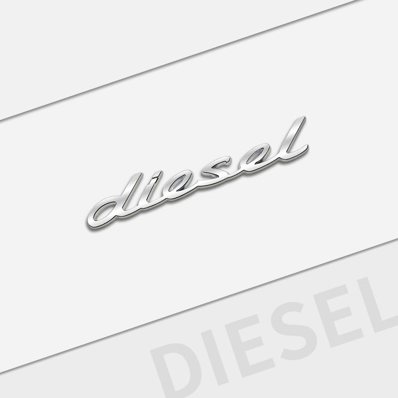 For Mercedes Diesel Letter Emblem Logo Land Rover Toyota Nissan Auto Metal Car Styling 3D Badge Decals Trunk Sticker Accessories