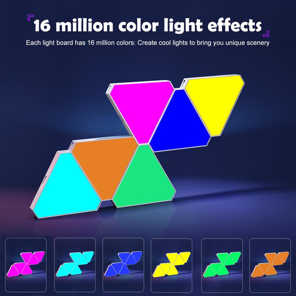 RGB Triangle LED Night Light With Bluetooth APP Control Smart DIY Wall Panels Lights For Bedroom Gaming Decor