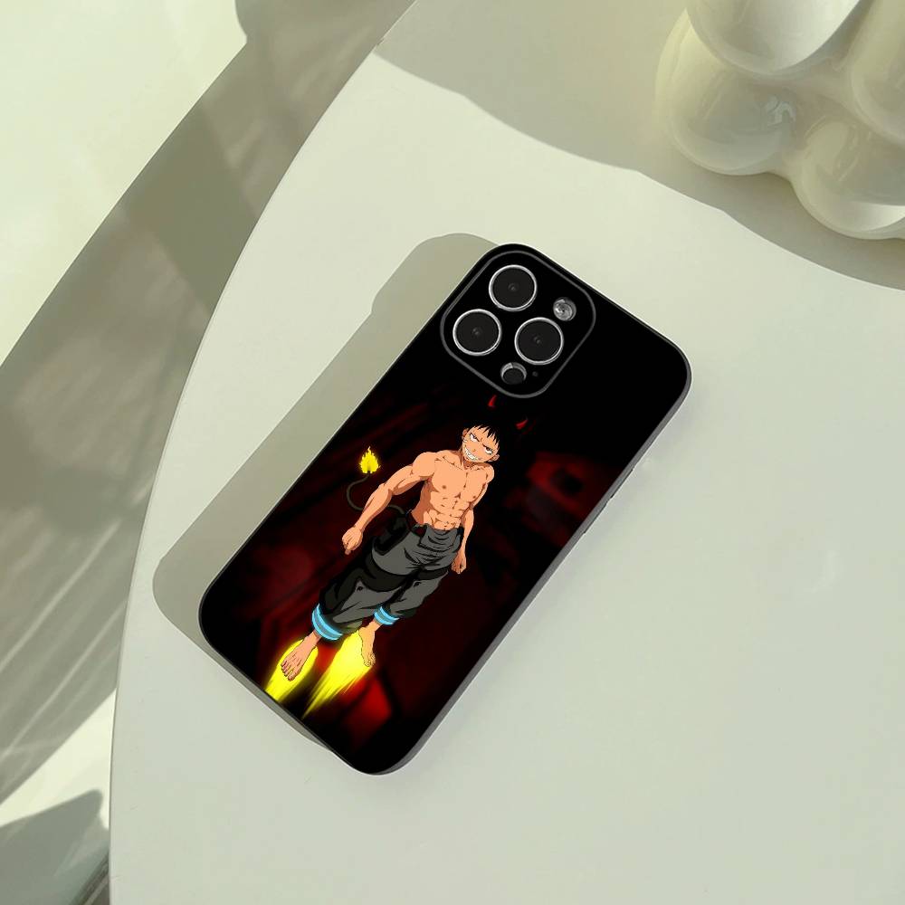 Shonen Anime -Fire- Force Handyhülle Für iPhone 17,16,15,14,13,12,11 Pro Max,16/15/14Plus,XS Weiche Schwarze Hülle