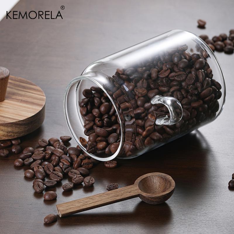 KEMORELA Set of 1/3 Airtight Glass Jars with Lids And Spoons Clear Small Food Storage Containers for Candy Spice Kitchen Storage