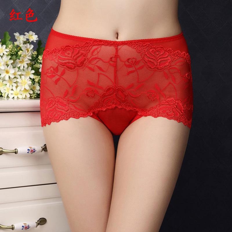 High Waist Women's Panties Sexy Hollow Lace Panties Comfortable Breathable Shorts