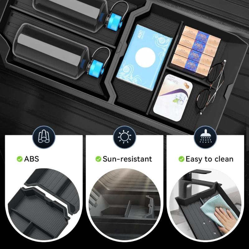 Floor Console Storage Tray for 2024 Lower Center Console Organizer Waterproof Auto Accessories Quick Install