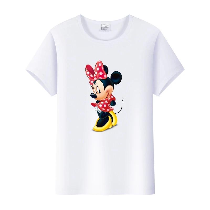 Casual Cartoon Minnie Summer Blouses T-shirt White 2000s Tees Tshirt Mickey Mouse Tops Oversized Clothes Unisex
