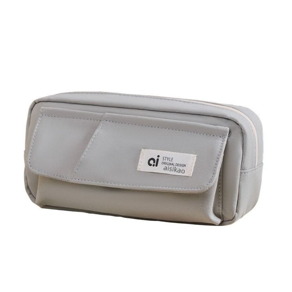 Multi-layer Simple Pencil Pouch Large Capacity Gel Pen Organizer Simple Student Pencil Case Gift