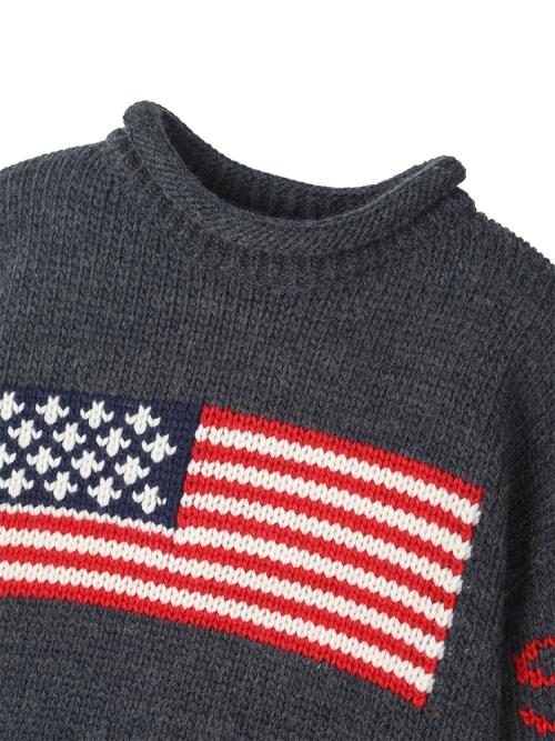 SUNDAY FRUIT MARKET Sunday Flag Knit Sweater Navy