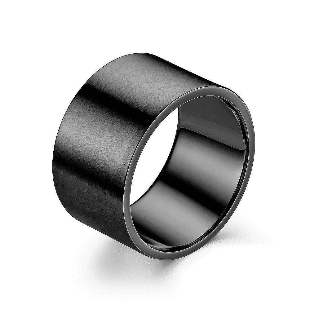 Men's 10mm Plain Titanium Steel Statement Ring - Fashionable and Bold Couple Band