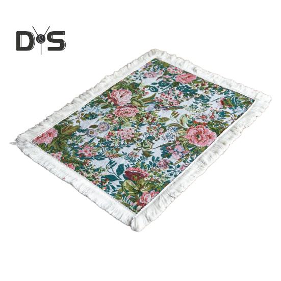 Tischset mit Quaste, pastoralem Stil, Blumen-Ölgemälde, ästhetische runde Form, Partys, Hochzeiten, Bankette, Tischdekoration, Abendessen-Matte