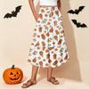 Women's Floral Print Skirt with Elastic Waist and Drawstring Casual Vacation