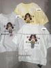Xiao Wang's Summer Plus Size Korean Style Cartoon T-Shirt with Lace Peter Pan Collar