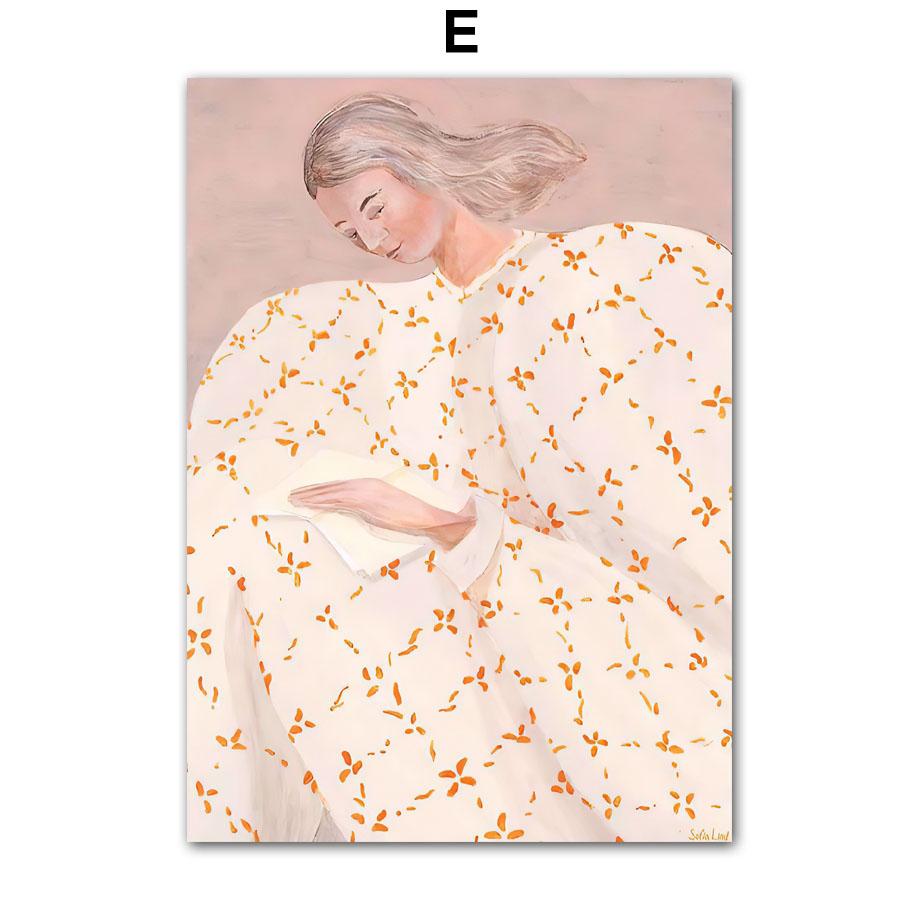 Abstract Stripe Girl Line Minimalist Wall Art Canvas Painting Nordic Posters And Prints Wall Picture For Living Room Home Decor