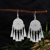 Miao Silver Tassel Earrings: Ethnic Style, Fashionable Exaggeration, Light Luxury Design