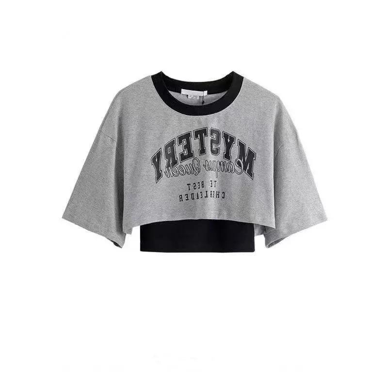 Summer Women's Tracksuit Matching Set Elegant Loose Short Sleeved T-shirt+suspender+Cargo Pants Three Piece Suit